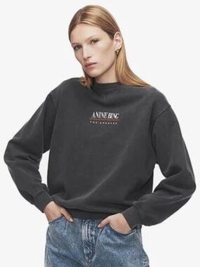 EUC Anine Bing Ramona Sweatshirt - Washed Black